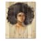 Designart - Portrait of African American Woman X - Modern Print on Natural Pine Wood